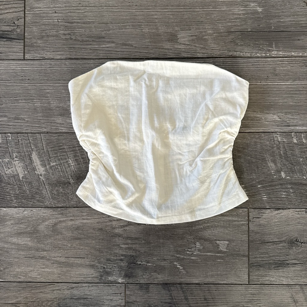 NWT H&M Linen Blend Strapless Top